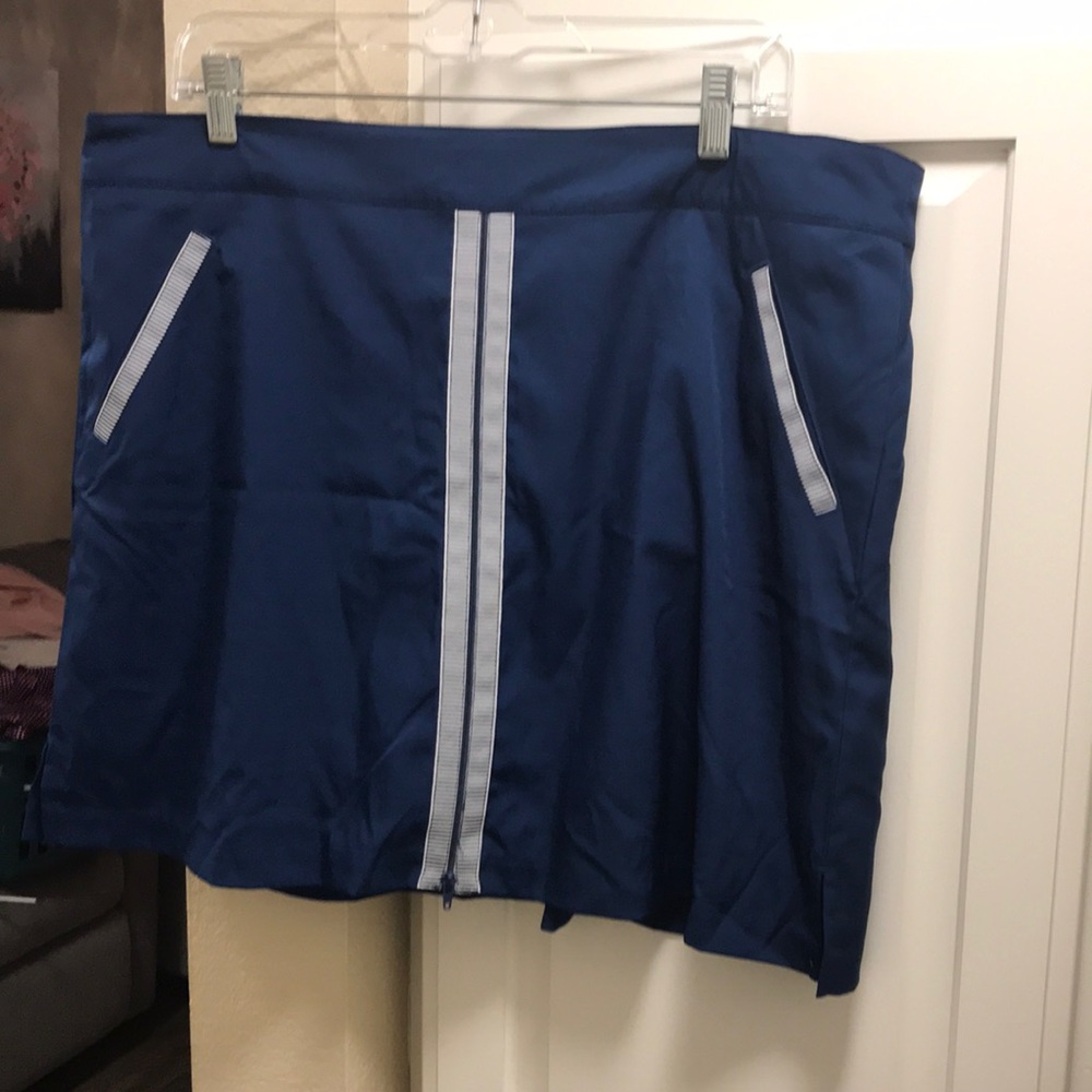 Lady Hagen Navy and White Bon Voyage Nautical Zipper golf or tennis skirt NWT
